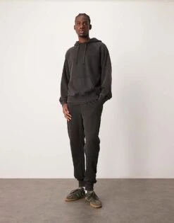 New Look Washed Hoodie Co-ord In Black