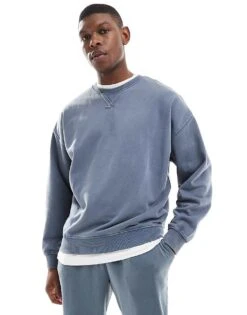 New Look Washed Sweatshirt & Jogger Co-ord In Vintage Indigo -Look Espn Store 207331282 1 vintageindigo