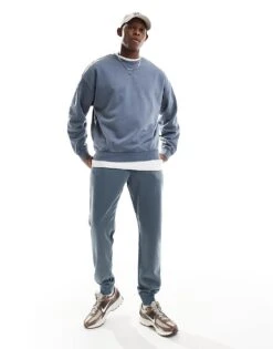 New Look Washed Sweatshirt Co-ord In Vintage Indigo