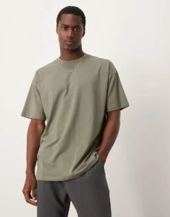 New Look Oversized T-shirt In Olive For Men Smokey Olive