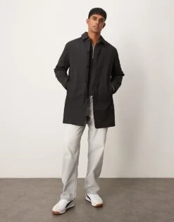 New Look Nylon Car Coat In Black For Men