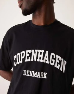 New Look Copenhagen T-shirt In Black For Men -Look Espn Store 207469051 3
