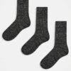 New Look 3 Pack Heavyweight Ribbed Socks In Khaki For Men
