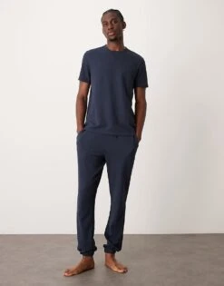 New Look Loungewear Waffle Co-ord In Navy