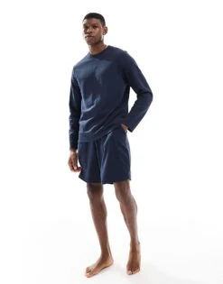 New Look Loungewear Waffle Set In Navy -Look Espn Store 207469311 1 navy 1
