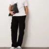 New Look Cord Cargo Trousers In Black For Men