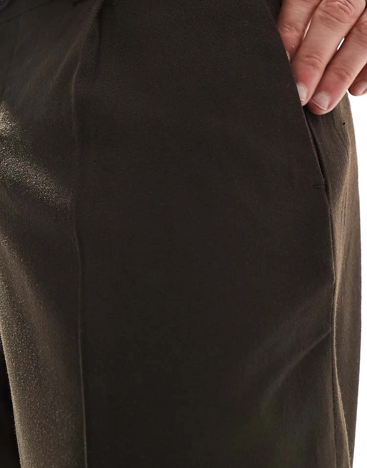 New Look Pleated Smart Trouser In Dark Brown For Men 3 New Look Pleated Smart Trouser In Dark Brown For Men - Image 3