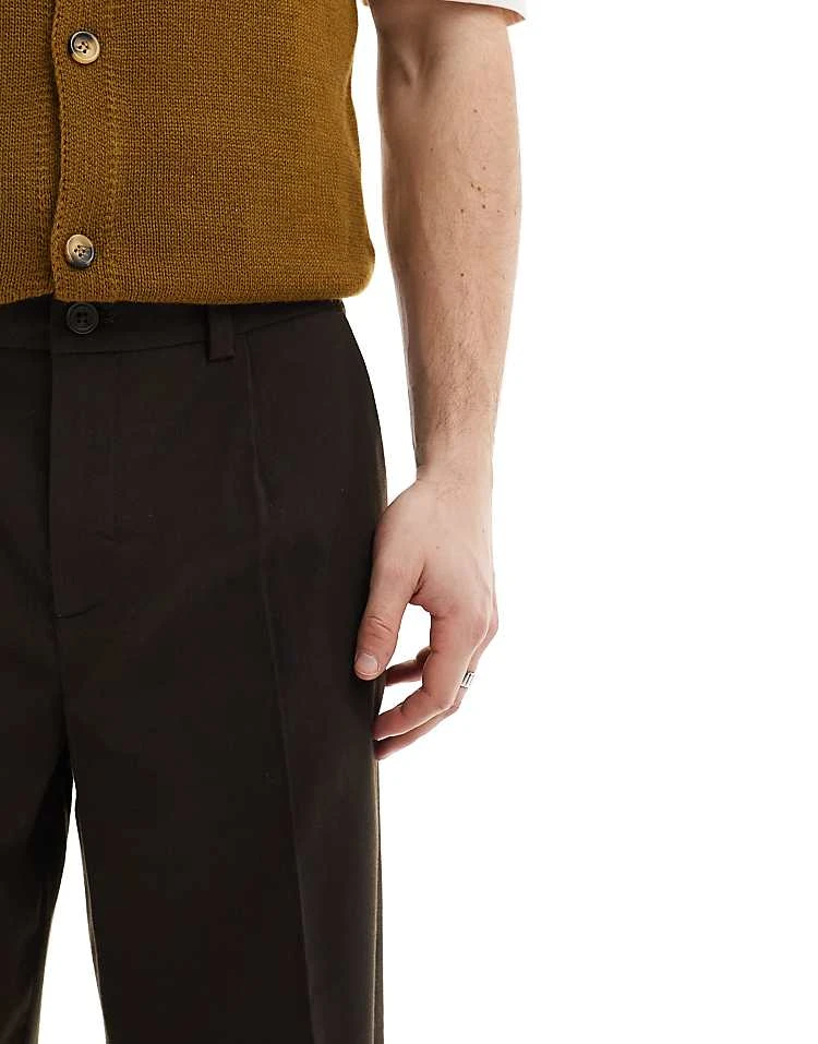 New Look Pleated Smart Trouser In Dark Brown For Men 5 New Look Pleated Smart Trouser In Dark Brown For Men - Image 5