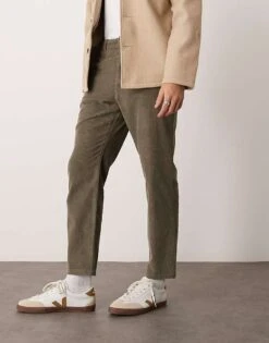 New Look Cord Trousers In Smokey Olive For Men -Look Espn Store 207469372 4