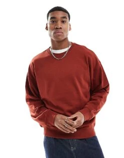 New Look Oversized Sweatshirt In Rust For Men