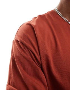 New Look Oversized T-shirt In Rust For Men -Look Espn Store 207689655 3
