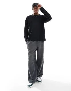 New Look Long Sleeve Oversized T-shirt In Black For Men 8 New Look Long Sleeve Oversized T-shirt In Black For Men -Look Espn Store 207748897 4
