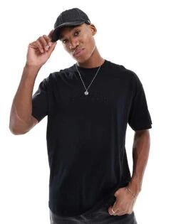 New Look Venice Beach Embroidered T-shirt In Black For Men