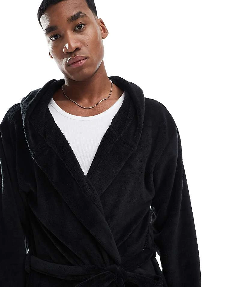 New Look Dressing Gown In Black For Men 3 New Look Dressing Gown In Black For Men - Image 3