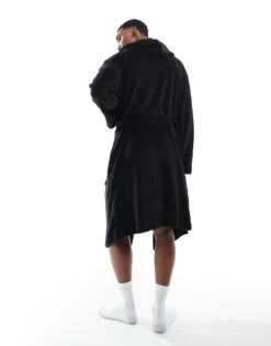 New Look Dressing Gown In Black For Men 8 New Look Dressing Gown In Black For Men -Look Espn Store 207903650 4