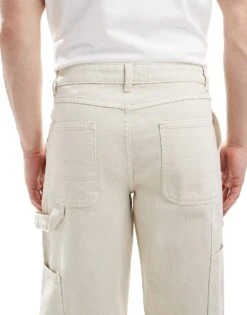New Look Carpenter Jeans In Ecru For Men Off White -Look Espn Store 208008601 4