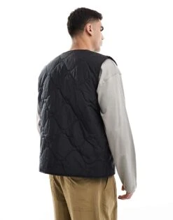 New Look Quilted Gilet In Black For Men -Look Espn Store 208063858 4