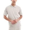 New Look Short Sleeve Polo Shirt Co-ord In Stone For Men