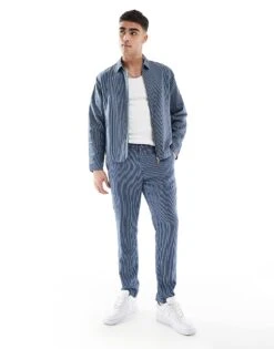 New Look Linen-blend Striped Co-ord In Navy - NAVY -Look Espn Store 208243458 1 navystripe 1