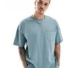 New Look Slub Pocket T-shirt In Cool Blue For Men