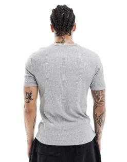 New Look Muscle Fit T-shirt In Grey Marl For Men White -Look Espn Store 208293811 4