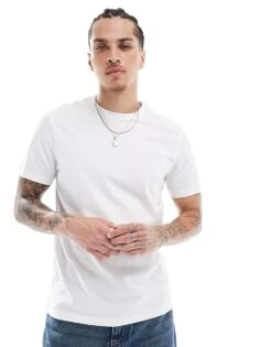 New Look Crew Neck Regular Fit T-shirt In White For Men -Look Espn Store 208319486 1 white 1