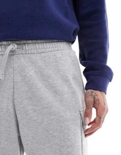 New Look Cargo Jersey Short In Grey Marl For Men -Look Espn Store 208319520 3