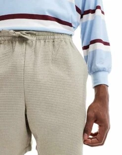 New Look Waffle Textured Shorts In Stone For Men 8 New Look Waffle Textured Shorts In Stone For Men -Look Espn Store 208324844 3