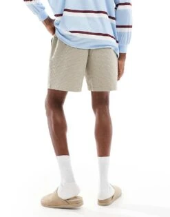New Look Waffle Textured Shorts In Stone For Men 9 New Look Waffle Textured Shorts In Stone For Men -Look Espn Store 208324844 4