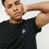 New Look Sketch Rose Embroidered T-shirt In Black For Men