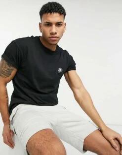 New Look Sketch Rose Embroidered T-shirt In Black For Men -Look Espn Store 22402515 3